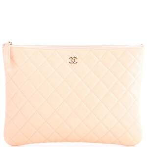 Chanel O Case Clutch Quilted Caviar #202580C12B